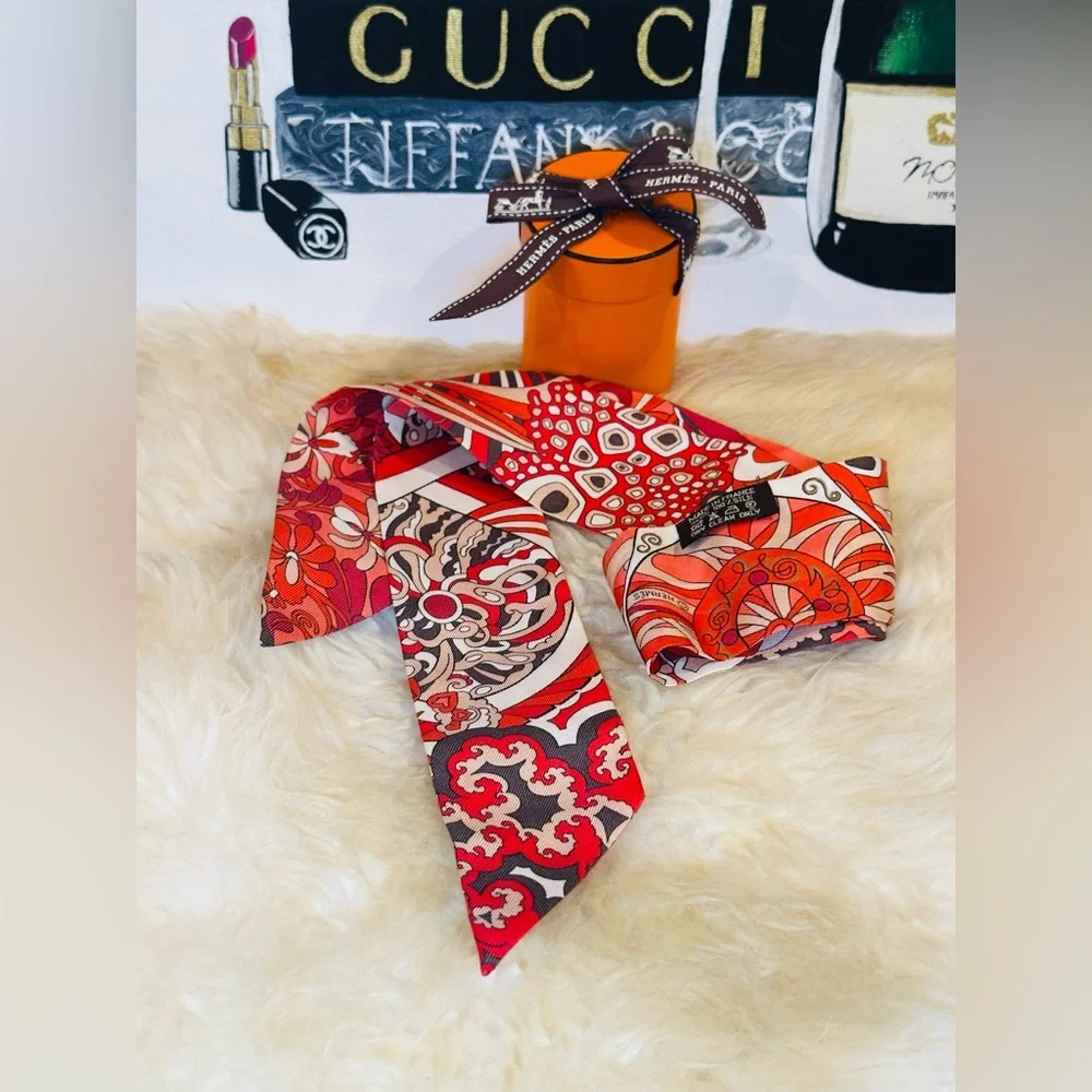🔥 HERMES TWILLY BANDEAU 100% SILK W/ BOX